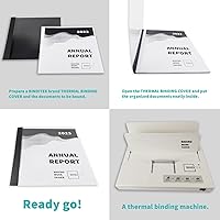 Vista 6 de Binditek Paquete de 20 cubiertas de presentación de encuadernación térmica, lomo de 1/16 pulgadas con capacidad para 15 hojas, cubierta frontal