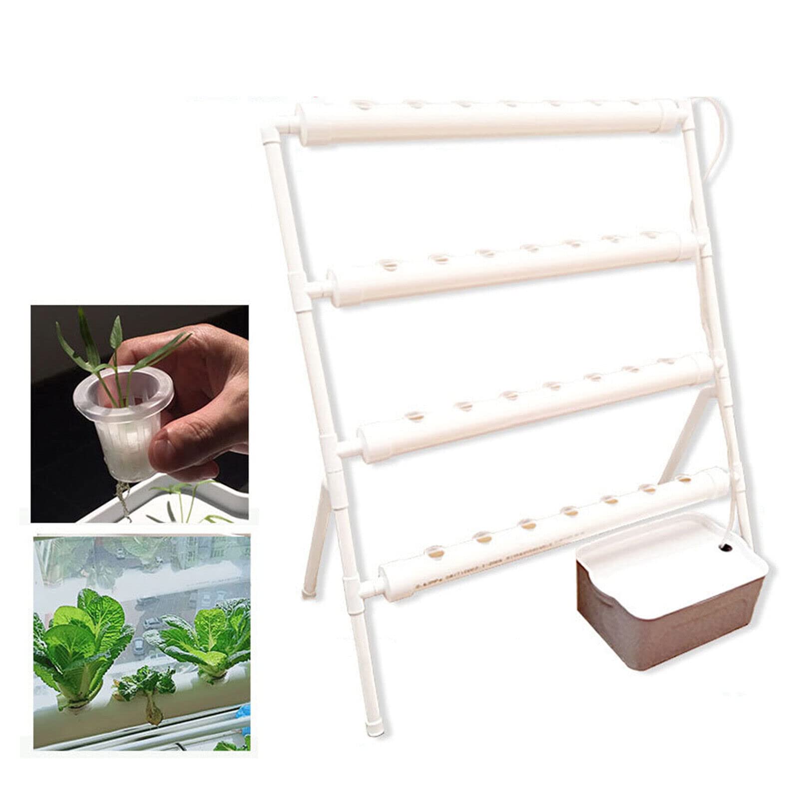 36 Agujeros, Kit de Cultivo hidropónico con Tubo hidropónico de PVC para de Cultivo de Plantas sin Tierra