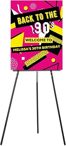 Miniatura 2 de Letrero de bienvenida de cumpleaños de regreso a los 90, póster de bienvenida de 30 cumpleaños, decoraciones de cumpleaños retro personalizadas de