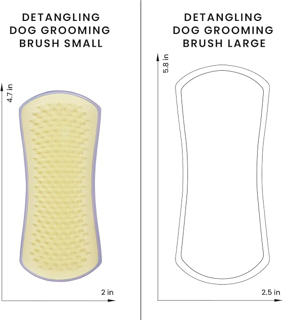 Tangle Teezer Small Pet Teezer Small Detangling Dog Grooming Brush - For Dry Hair or Bath - The Perfect Detangling Brush for Dogs - Lilac & Yellow