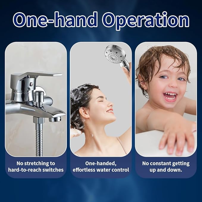Regadera de mano cromada 7 modos con interruptor miniatura 5