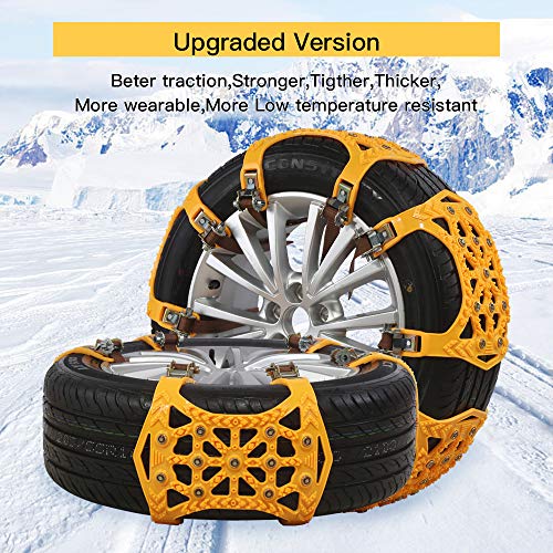 soyond Snow Chains Car Anti Slip Snow Tire Chains Adjustable Anti-Skid Chains Car Tire Snow Chains for Car/SUV/Trucks - Thumbnail 4