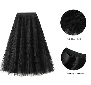 Amazon.com: Elegant A Line Fairy Tulle Tiered Skirt for