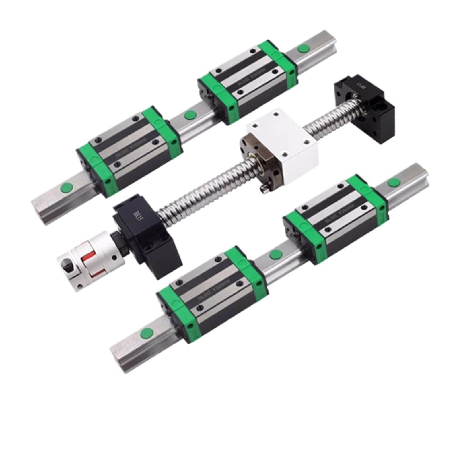 Metal Ball Screw nut 2pcs HGR15 Linear Guides +4pcs HGW15CC Blocks Carriages + 1 Set Ball Screw Kit SFU1605(450mm)