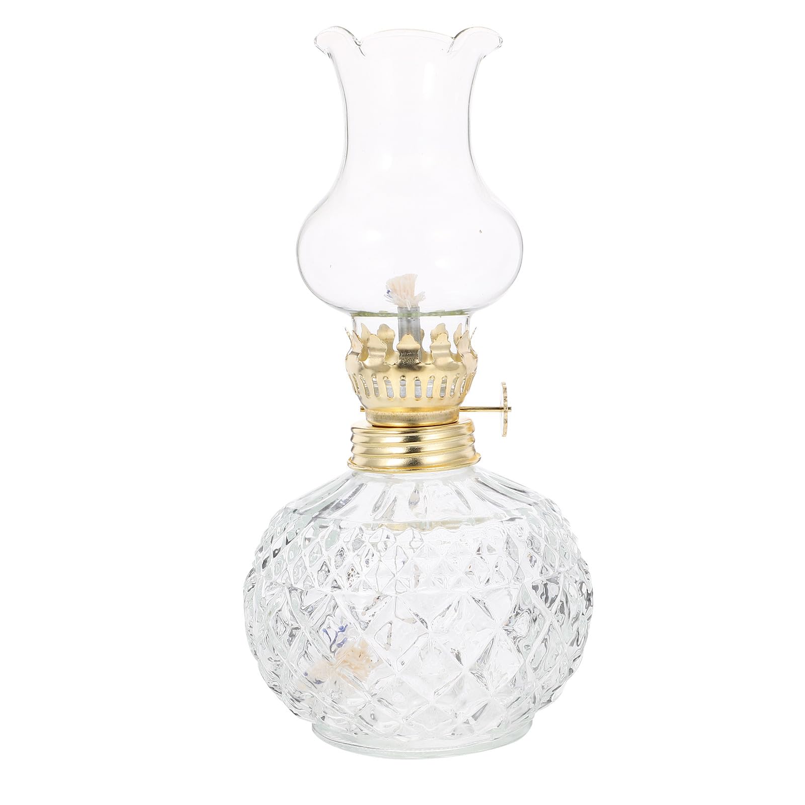 Lanterne en verre résistant de style rétro avec mèche ronde pour une décoration authentique