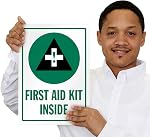 SmartSign "First Aid Kit Inside", Plastic Sign, 14" X 10"