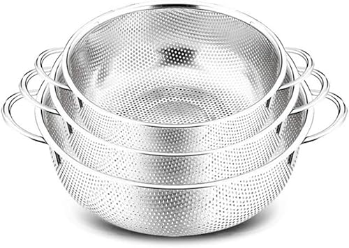 Miniatura 7 de DOITOOL Colador de metal para fregadero de acero inoxidable, colador de malla, cesta de lavado de frutas y verduras, cesta de drenaje para ensalada,