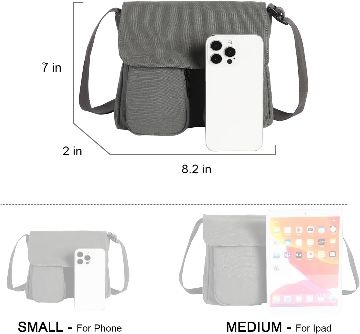 Phaoullzon Kawaii Crossbody Bag Cute Messenger Bags Canvas Shoulder Purse Gifts for Teens - Image 4