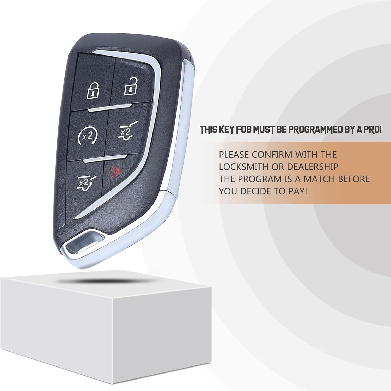 Smart Car Key Keyless Entry Remote Replacement for 2021-2025 Cadillac Escalade 49 Chip YGOG20TB1/YG0G20TB1 (Pair)