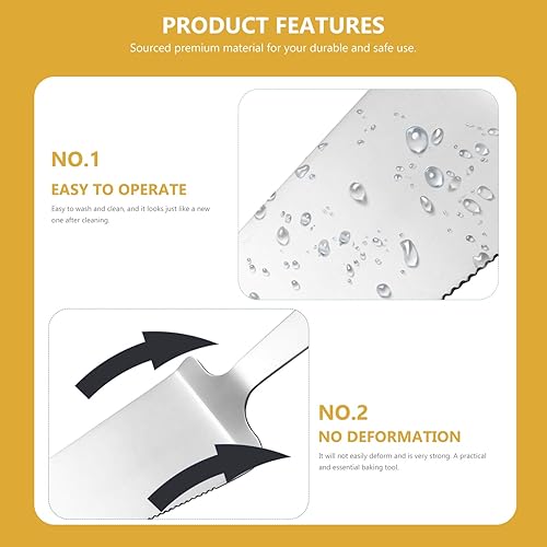 Miniatura 2 de Hemoton 4 piezas de espátula para tartas, pala de glaseado para pizza, cortador de postre de acero, cortador de tartas, servidor de tartas, torta de