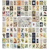 100 PCS Vintage Postcard Set,Post Cards for Mailing 4x6 Retro Style Cottagecore Botanical Ephemera Aesthetic Postcards Pack for Adults Collage Collection DIY Cardstock Paper