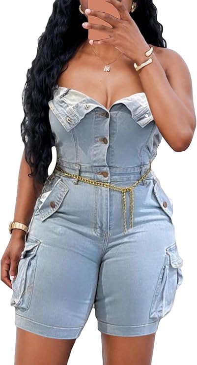 Off shoulder top and denim shorts