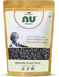 "Black Rice- 500 Gram|All Natural, Aromatic Unpolished Kavuni Arisi|100% Certified Organic, Gluten-Free, No Additives