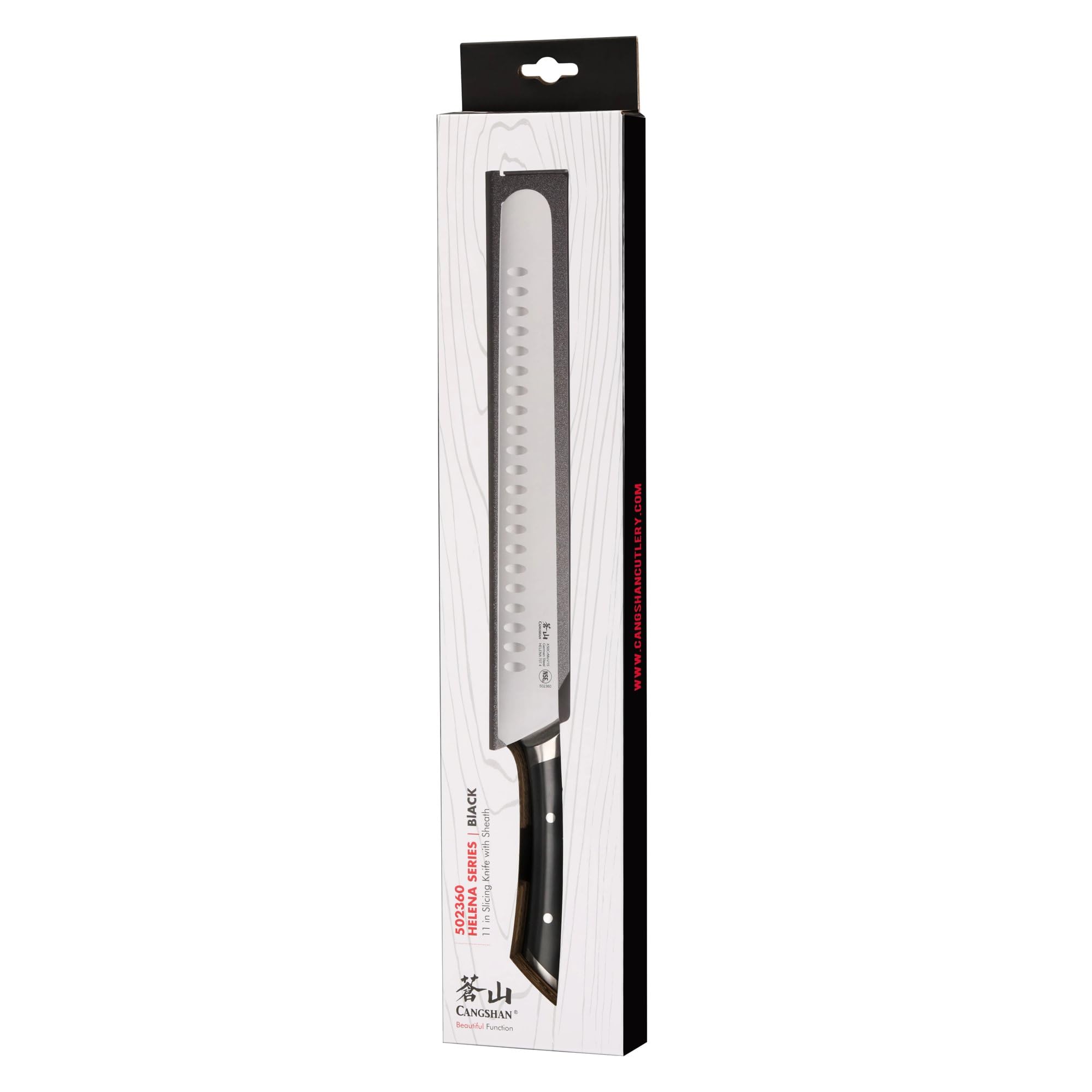 Cangshan HELENA Series 11-Inch Slicing/Carving Knife, Forged German Steel, Black, 502360 — Amazon image 6