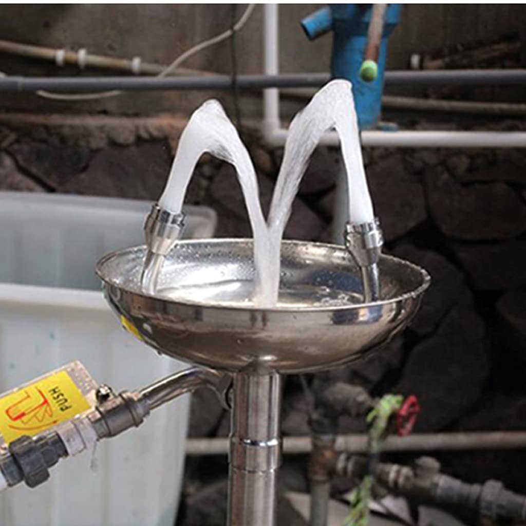 Station de Lavage oculaire d'urgence, Ensemble combiné de Lavage oculaire et de Douche avec débit d'eau de 12 L/Min, en Acier Inoxydable 304.