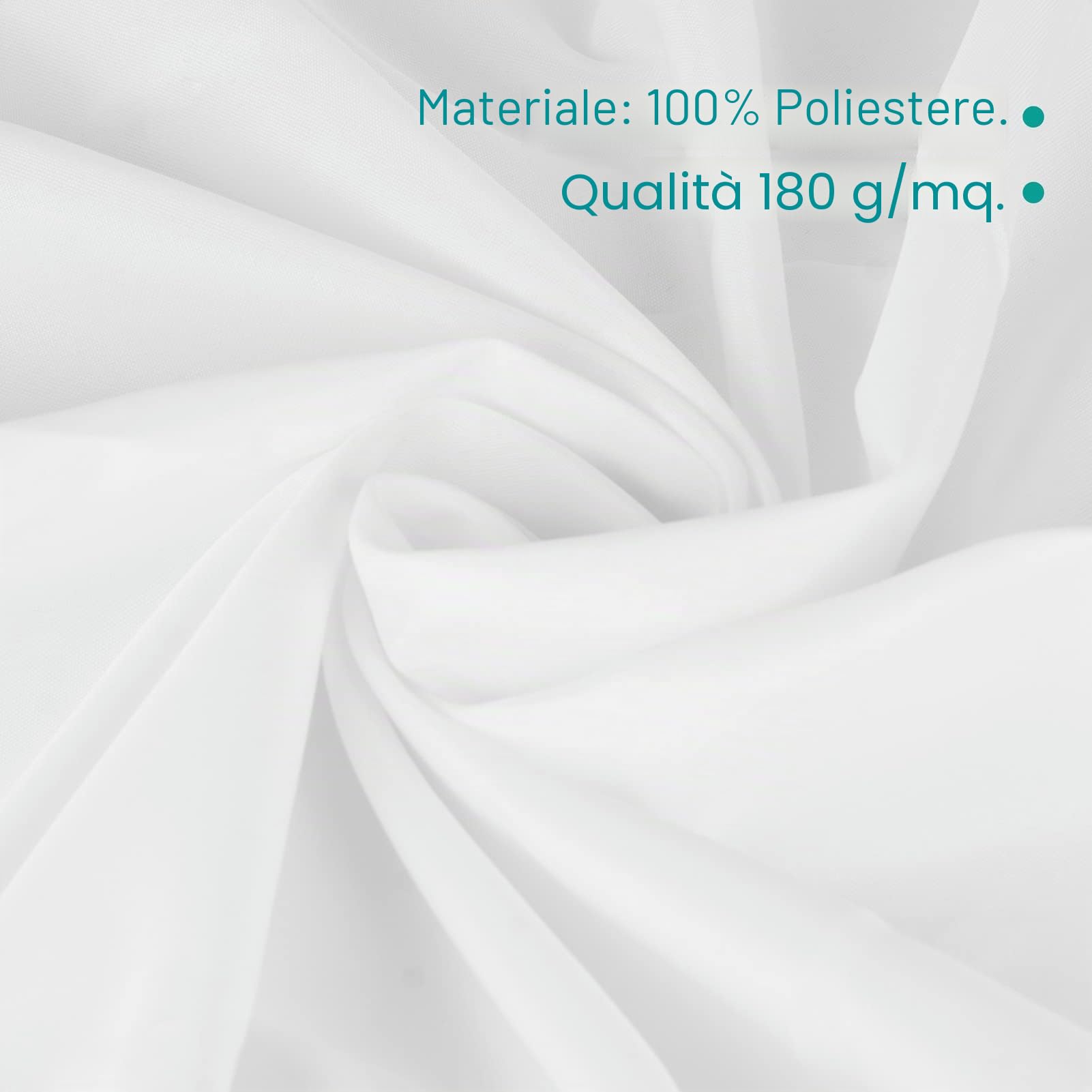 EMART Tovaglia Bianca 6 Pcs, 152x260cm Tavolo Rettangolare 100% Poliestere | Pesante e Resistente, Lavabile in Lavatrice, Tablecloth, Banchetti, Matrimoni, Ricevimenti
