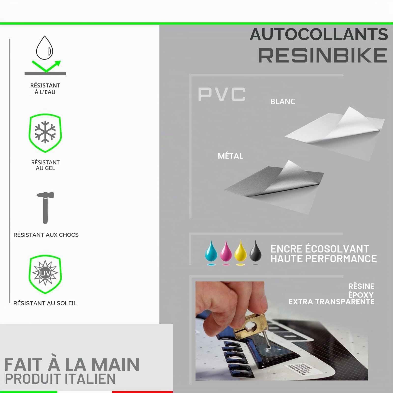 Resin Bike Autocollant Moto Compatibles avec CF Moto 800 MT Explore 2023-2025. Protection de Réservoir Moto Contre Les Chocs et Les Éraflures. Autocollant 3D Résinés Made in Italy
