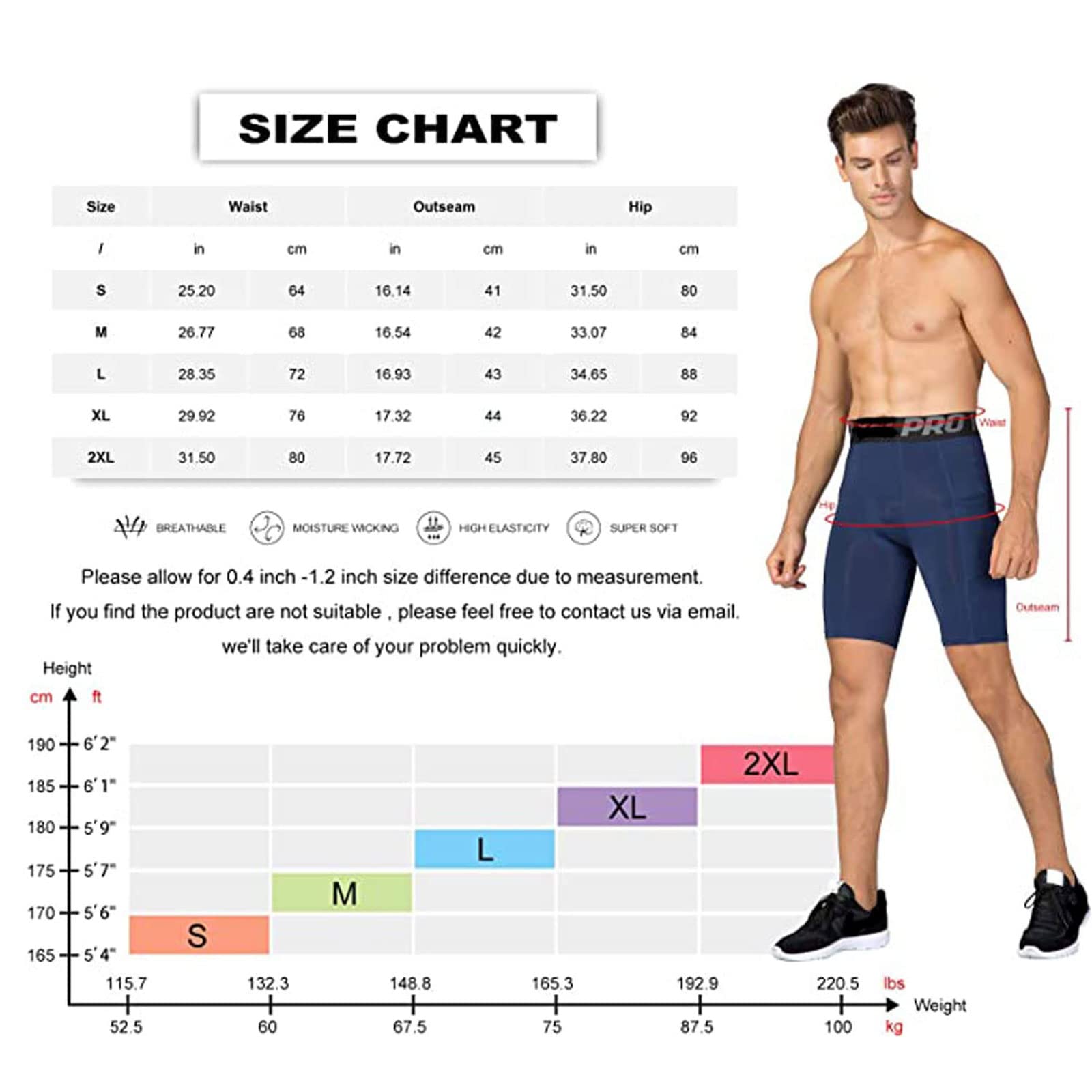 LANBAOSI Pantaloncini a Compressione da Uomo con Tasche Gym Yoga Athletic Quick Dry Underwear Collant Leggings Set di 2