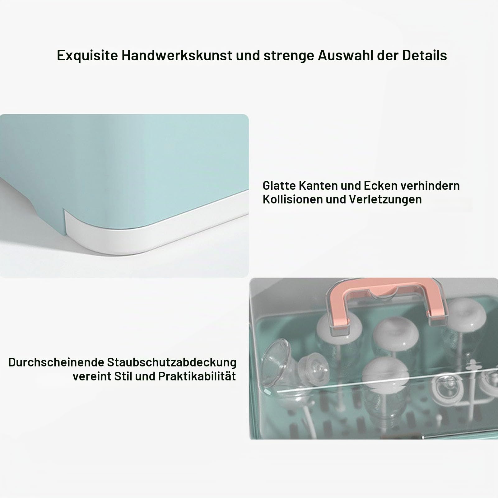 Babyflaschen-Wäscheständer, Aufbewahrungsbox, Organizer mit Staubschutzhülle für das Zuhause von Babys und Kleinkindern (Olivgrün)