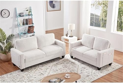 Miniatura 52 de BOWERY HILL Sofá cama reversible/seccional de lino gris acero con almacenamiento para espacio pequeño Gris,Beige,Negro