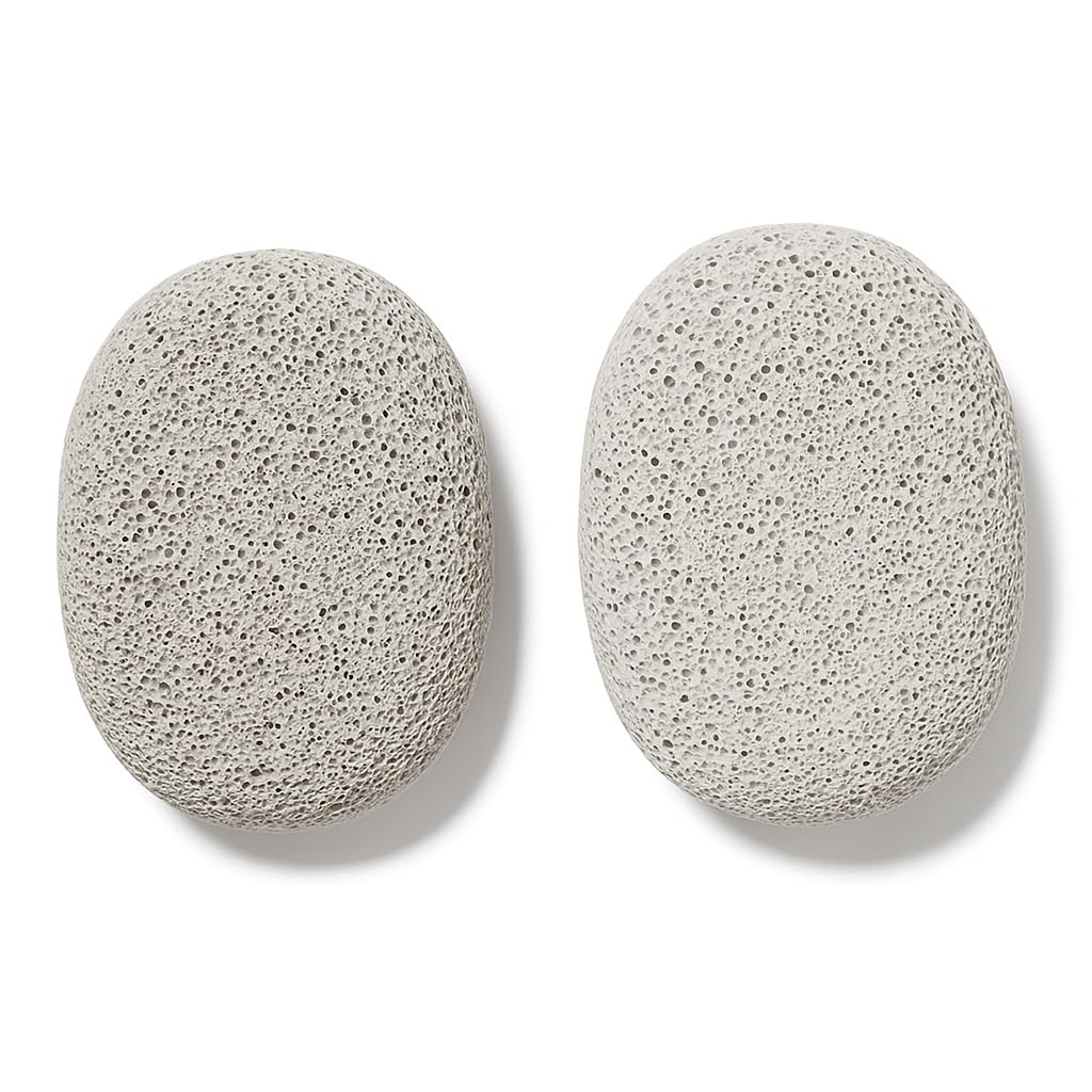 Terryshop74 Set 2 Pietre Pomice Naturali Ovali 9×6×3 cm – Rimuove Calli e Durezza Piedi e Mani – Delicate, Efficaci, 100% Naturali