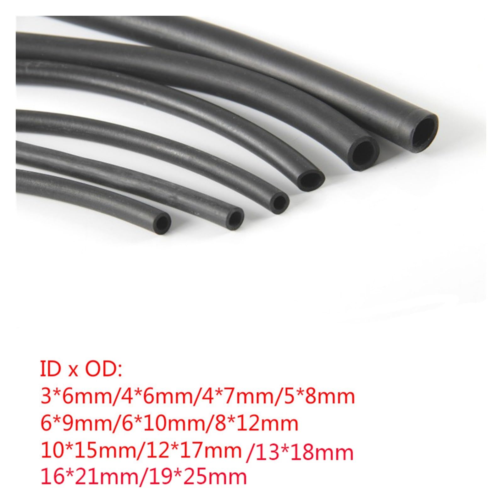 JrEam Tuyau en Caoutchouc Nitrile Noir 3M~1M, Tuyau de Distribution d'essence et de Diesel, 3mm~12mm est utilisé for fabriquer Un boîtier for Transporter l'eau(3M,5X8mm)