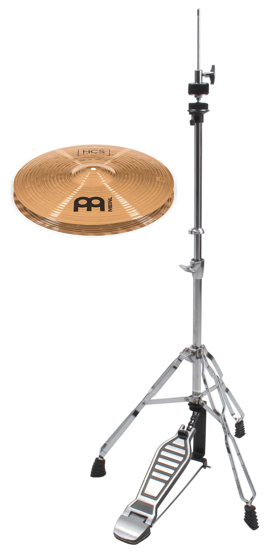 Meinl HCS Bronze Soundwave HiHat Set da 14", in lega di bronzo B8, finitura tradizionale, Made in Germany, con macchina Hi-Hat