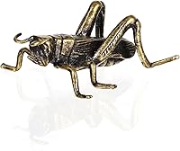 HJZHII Retro 3D Brass Cricket Figurine - Vintage Metal Bug Sculpture for Mantle, Desk, Hearth Decor
