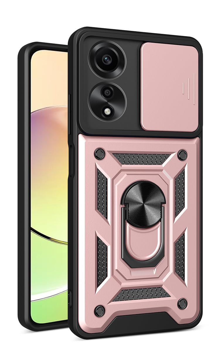 DESSEN Custodia Per Oppo A78 5G / A58 5G – Morbida TPU E PC Rigido Con Anello Girevole 360° E Supporto Magnetico, Colore Nero