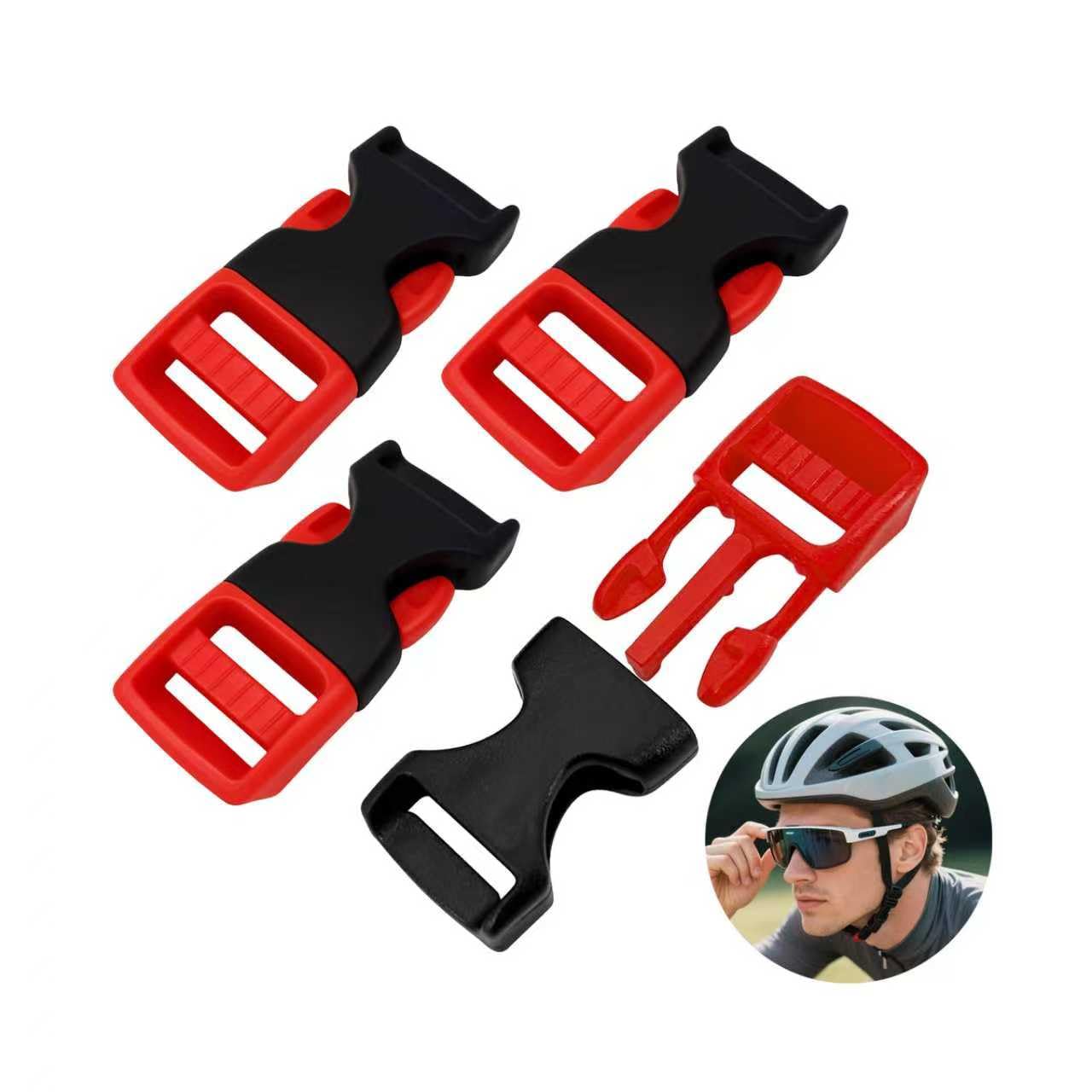 4 Juego de Clips de Barbilla de Casco,Cierres para Casco de Bicicleta, Clip de Barbilla, Cierre de Conector,Compatible con Casco de Bicicleta Y Casco Abus