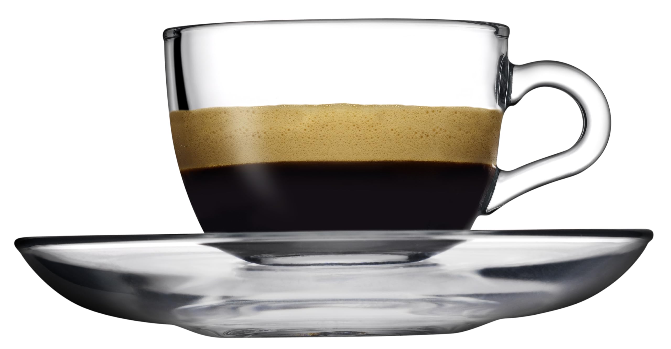 PASABAHCE Set 6 Tazzine Caffè con Piatto Vetro Basic 1000ml