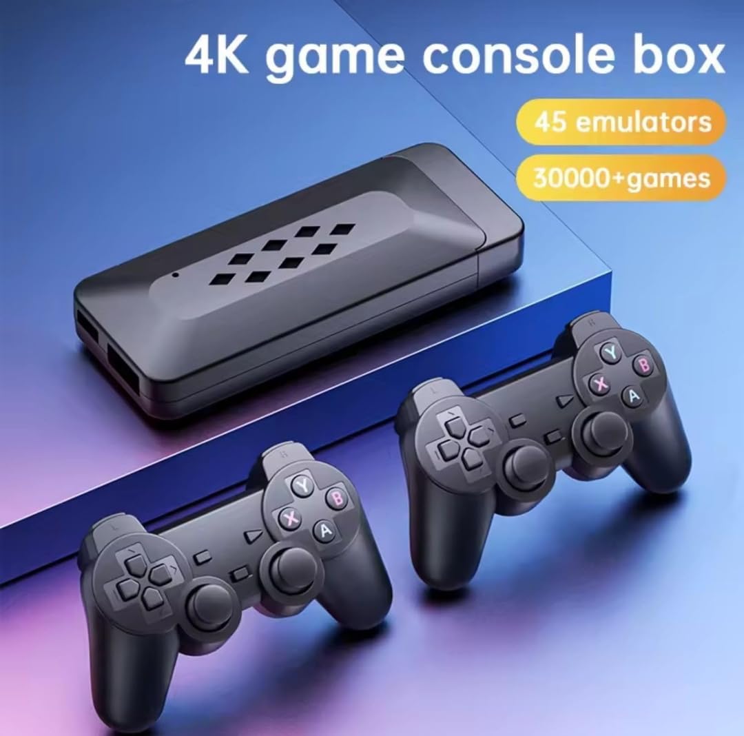 Gagon Traders Gamestick M33 Retro Game Console, 1080P HD, 45 Emulator Support, 2 Wireless Controllers, PSP/3D Compatible. 1