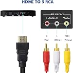 HDMI to RCA TV Cable HDMI Male to 3 RCA Female av Cable Video Audio Component Converter Adapter 1080P Cable for HDTV Black 5ft/1.5m