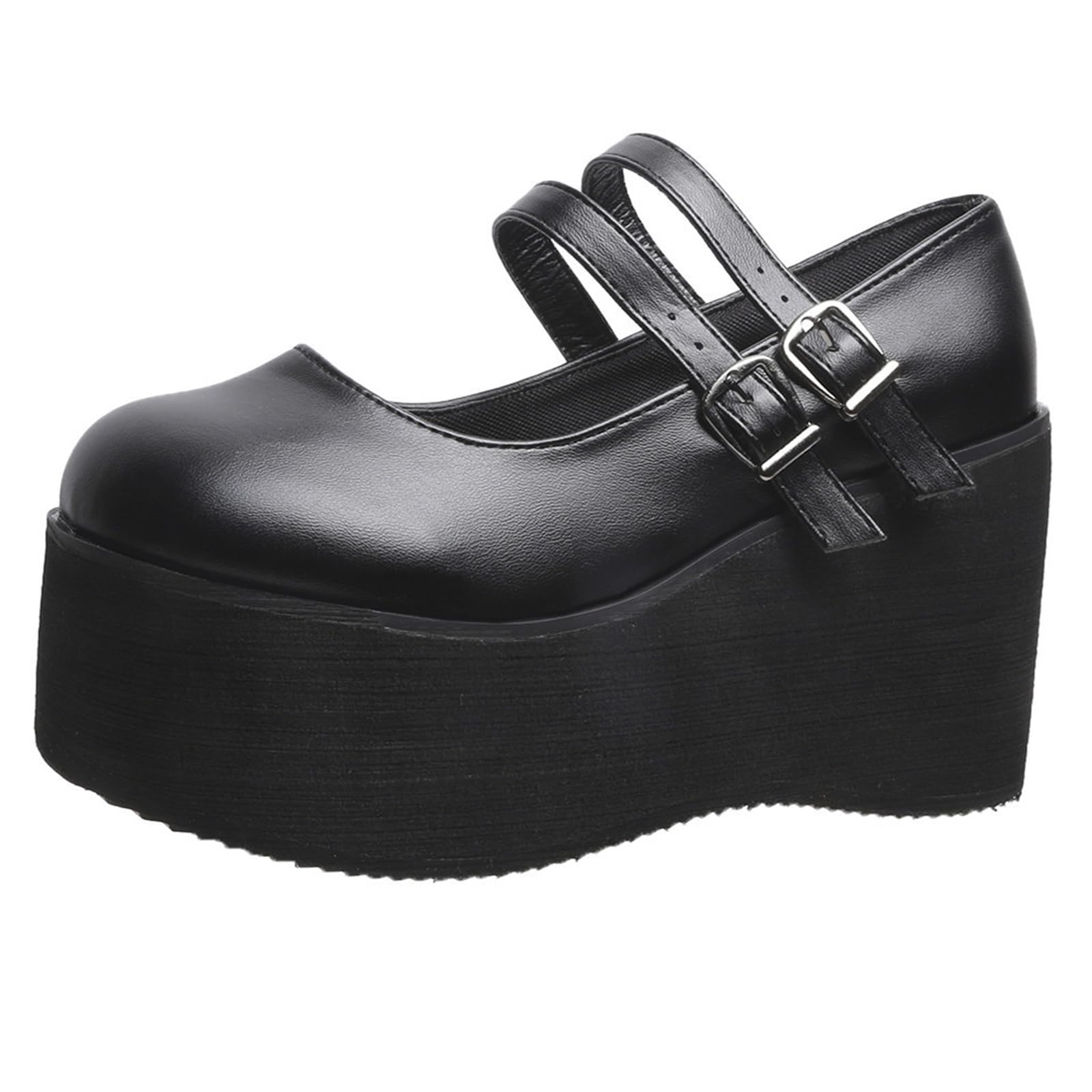 Yummsion Mary Jane,Chunky Platform Mary Janes Shoes,Women'S Chunky Platform Marys Janes Shoes,Lolita Marys Jane Shoes,Breathable,Double Ankle Straps,For Role Play,Party,Outdoor Occasions
