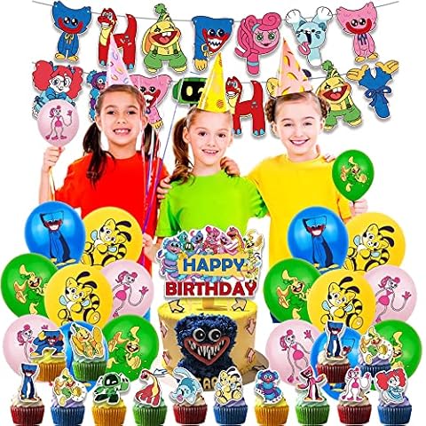 Birthday Party Decorations Huggy Wuggy Balloons Huggy Wuggy Happy Birthday Banner Poppy Playtime Cake Toppers Huggy Wuggy Party Supplies Cover