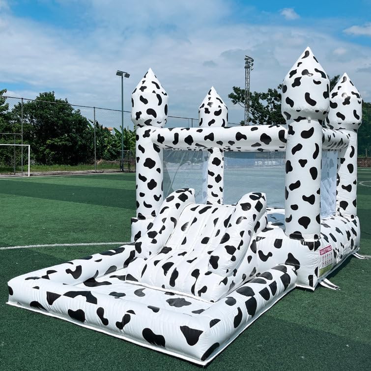 Cow Printed 13x8x8ft Inflatable Bounce Castle Jumping House Party for Fun