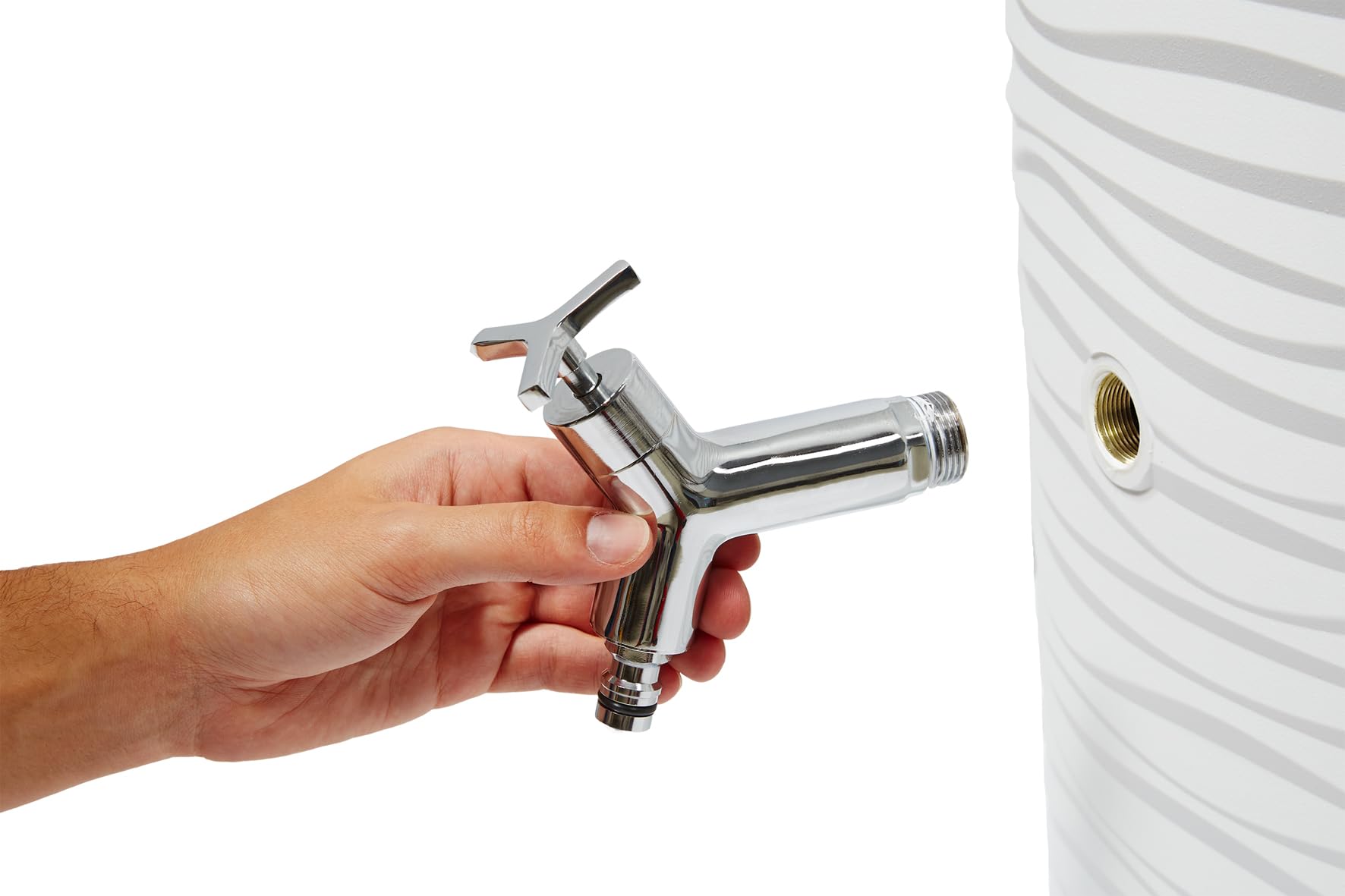 Garantia Grifo de Salida de diseño Cromado 3/4'' | d’eau de pluie, Robinet de sortie en chrome poli avec joint étanche, Accessoire compatible pour réservoir d’eau de jardin