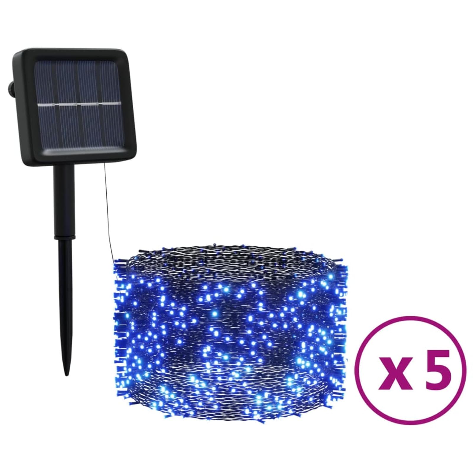 ShGaxin Tiras de Luces solares5 uds Azul Interior/Exterior, Luces Navidad Exterior, Guirnalda Luces Interior, Luces Decorativas Habitacion, Decoracion Navidad Hogar, Fairy Lights