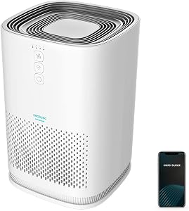 Cecotec Purificador de Aire TotalPure 1500 Connected. 26W, 100 CADR, HEPA, 3 Etapas de filtrado, Control por Wi-fi, 2 Modos de Funcionamiento, Sensor PM 2,5, Cobertura 40 m3 - Blanco