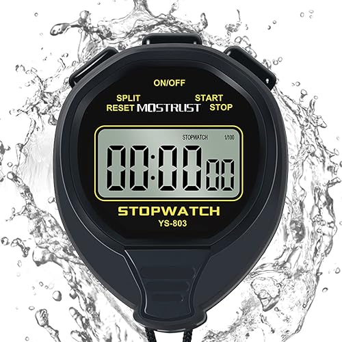 Miniatura 9 de Digital Simple Stopwatch, 1/30 Lap Basic Stopwatch, No Bells, No Clock, No Alarm, Silent, Child Friendly, ON/Off for Swimming Coaches Kids