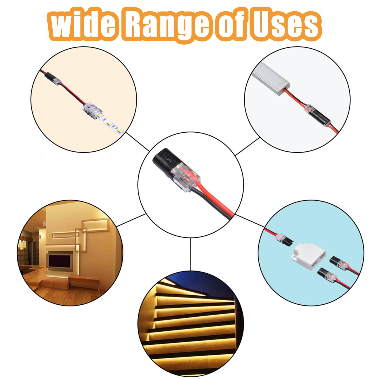 Double-wire Plug-in Connector with Locking Buckle, Double-wire Push-in Connector with Locking Buckle, Double Wire Plug In Connector, Double Wire Push Connector - No Wire Stripping Cutting (50PCS)