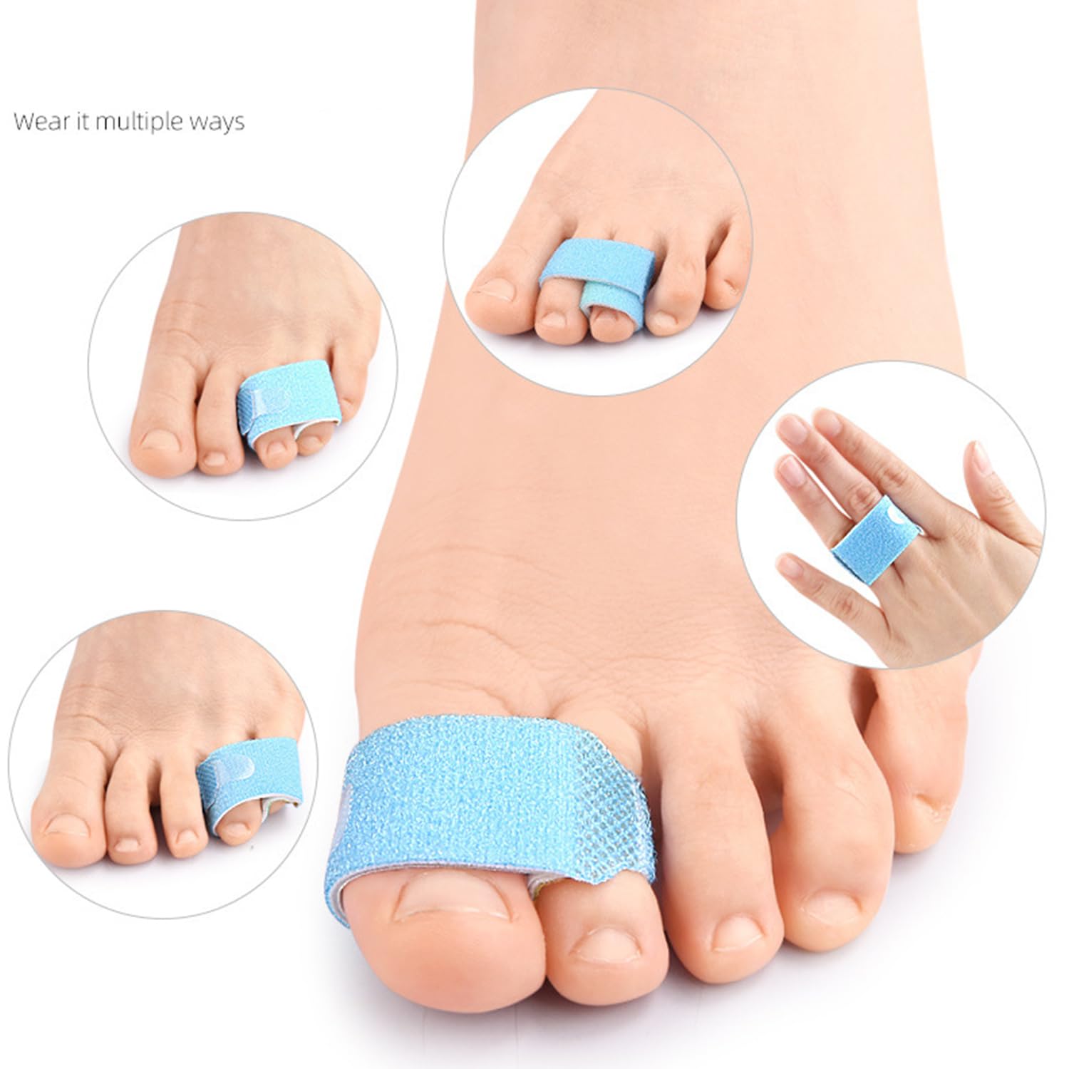 14 Pieces Hammer Toe Straightener Non Slip Toe Splint Wraps for Broken Toe, Crooked, Overlapped, Curled Toes, Bent Toes (gradient color)