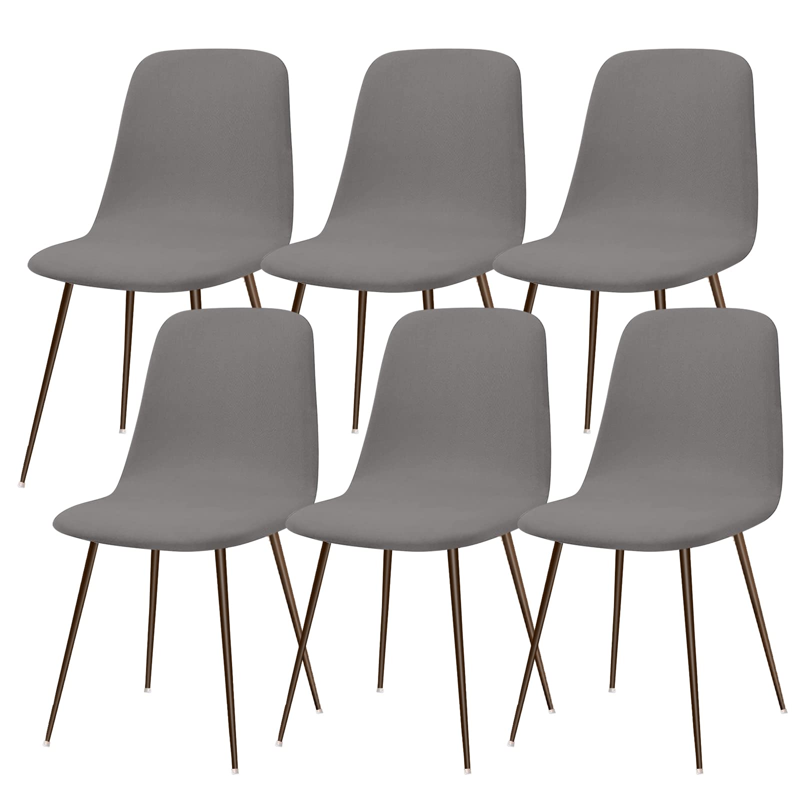 Coprisedie Elasticizzati Con Schienale Lydevo - 4 Pezzi, In Poliestere/Spandex, Lavabili, Colore Riso Bianco - Foto 8