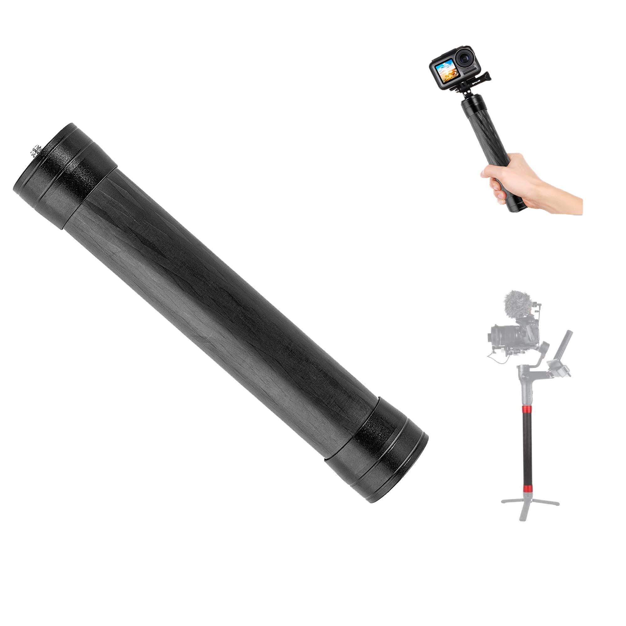 Fututech - Varilla de extensión de fibra de carbono para DJI Ronin S para  Moza Air, Feiyu V2 y Zhiyun G5 Cardan (21 cm), color negro : Amazon.es:  Electrónica