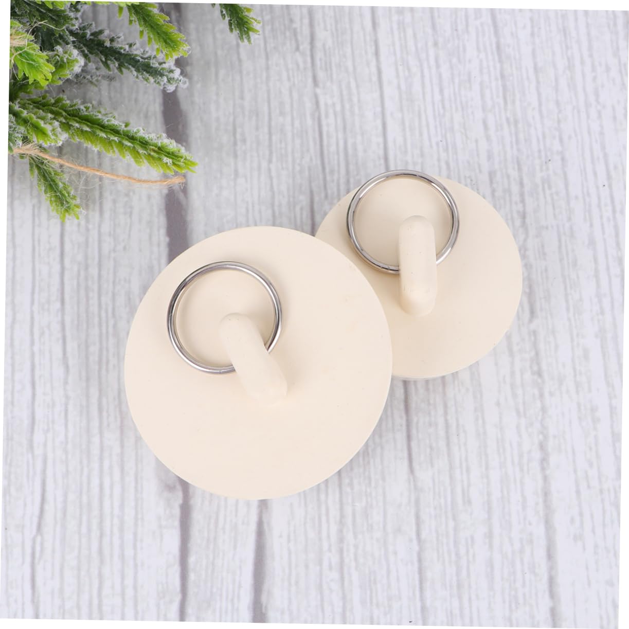 DOITOOL 2-Pack Bathroom Sink Drain Stopper – White Ceramic Lid With Silicone Seal, 2.59” Diameter, Universal Fit For Kitchen Sink, Wash Basin, Bathtub, Quick Open/Close, Watertight