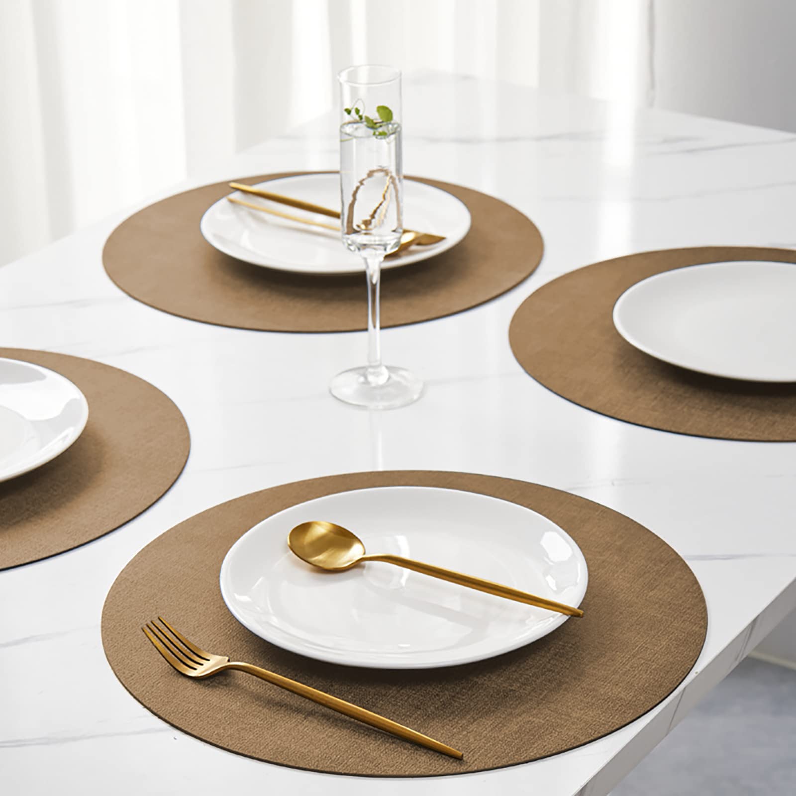 Dessous Verre 10cm Sets De Table Ronds En Silicone - Lot De 4 Avec Dessous De Verre - Résistants à La Chaleur Pour Table En Verre (Noir) Pack 4 Sets Complets