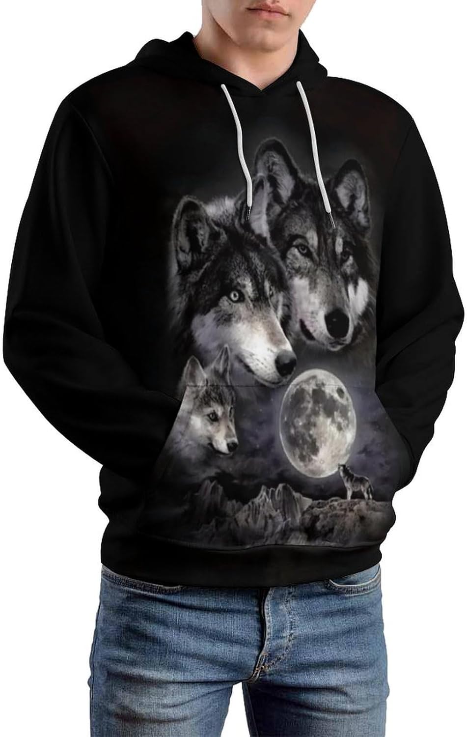 Men Women's 3D Print Wolf Graphic Hooded Sweatshirts Hoodies Novelty Pullover - Image 2