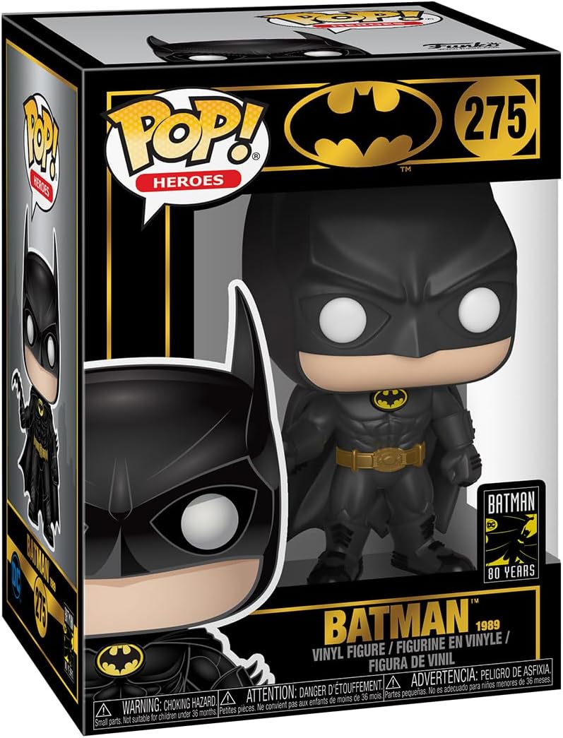 Pop Heroes: Batman 80th - Batman - (1989),Multicolor, Standard - DC Comics - Collectable Vinyl Figure - Gift Idea - Official Merchandise - Toys for Kids & Adults - Superheroes Fans