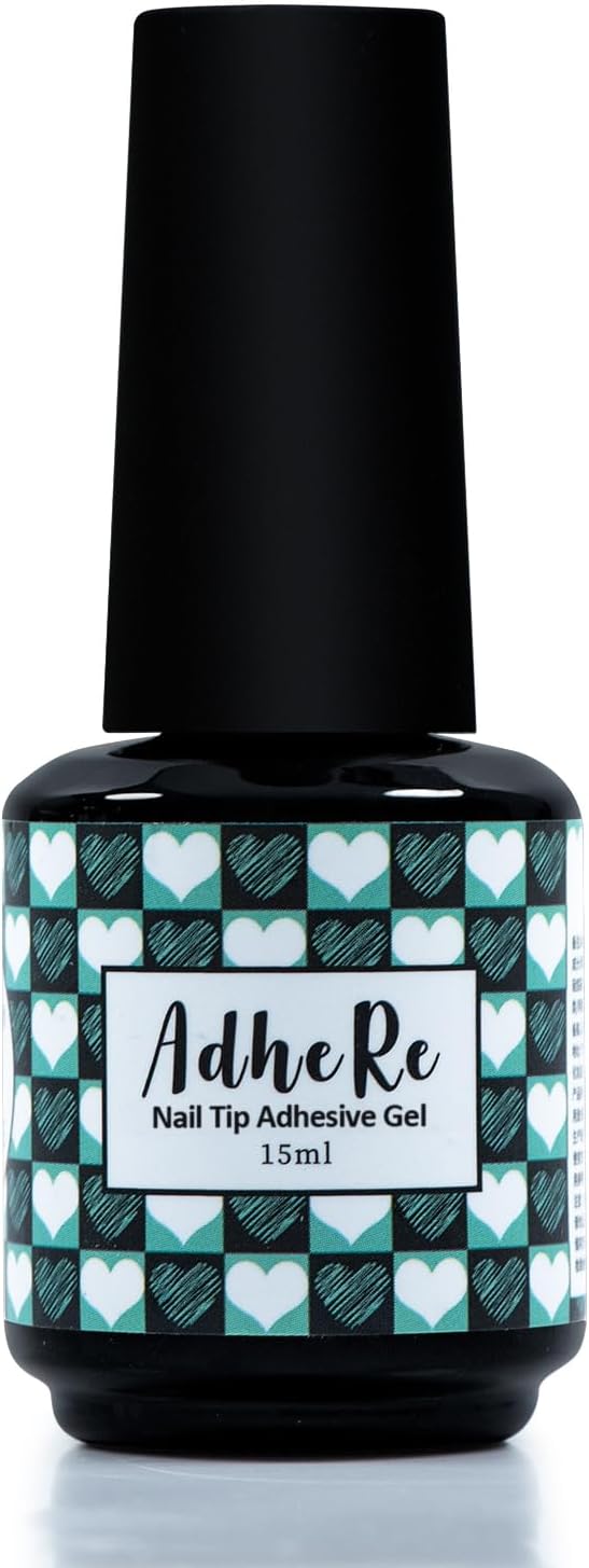 ADHERE Nail Tip Glue Gel 15ml - Adhesive for Press On Nails, Nail Extension, UV Curing Needed, Long Lasting Bond for Acrylic Fake Nails, Salon Art DIY at Home