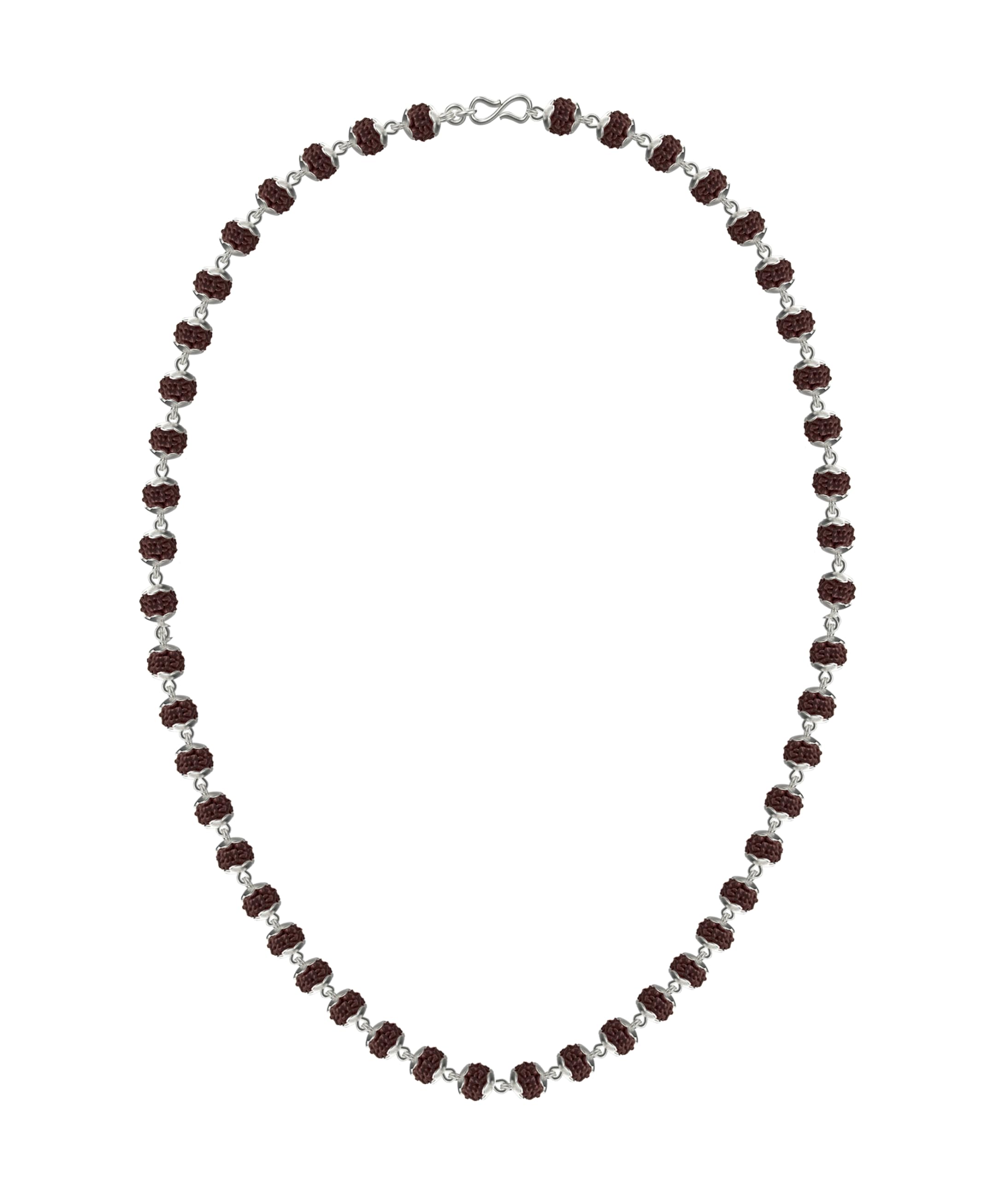 Njels 925 BIS Hallmark Silver Original Rudraksha Mala for Men in Black | 5 Mukhi 6.5MM Size and 54 Rudraksha Beads | Gemmological Lab Certified Ruthratcham Malai for Men (B0CPV6FG7V) Amazon Price History, Amazon Price Tracker